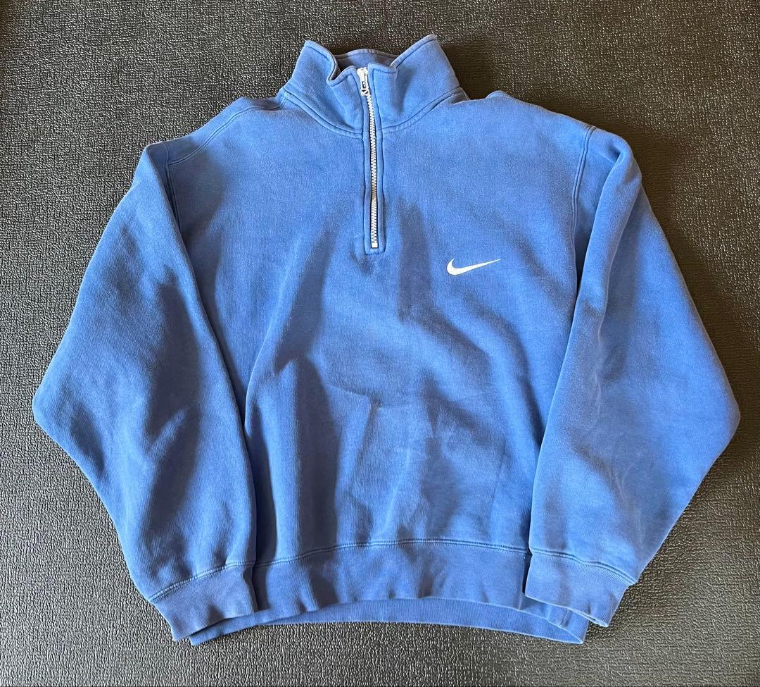 90s NIKE ナイキ 銀タグ ハーフzipスウェット サイズ　L