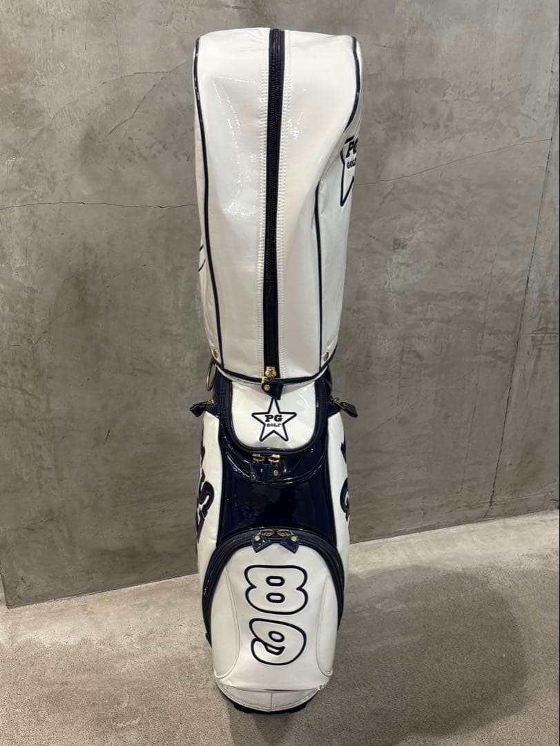 キ*デ様 PEARLY GATES キャディバッグ ホワイト/ネイビー