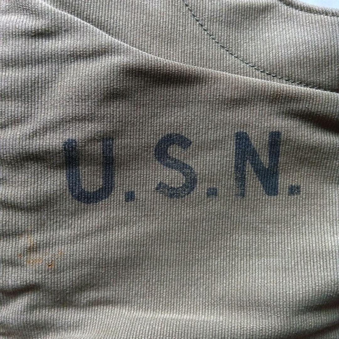 40s　ビンテージ　U.S.N　N1　デッキパンツ　トラウザー カーキ色