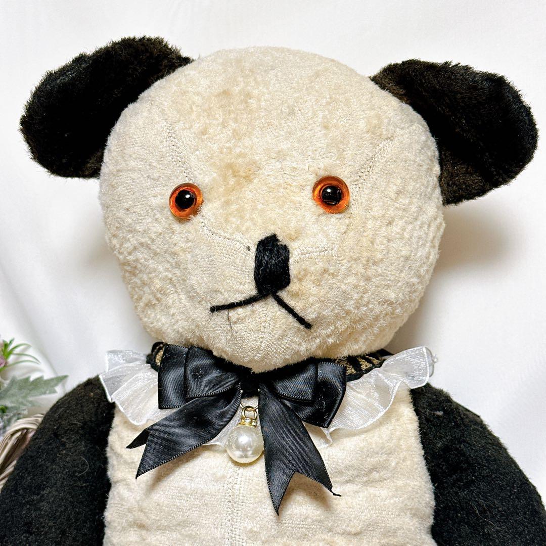 ❤️素敵なボロくた❤️大きめアンティークパンダベア　イギリスアンティークテディベア