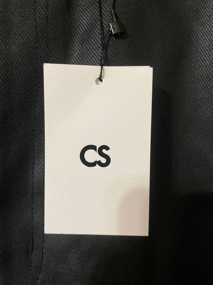 【CS】coated wide denim pants (black)