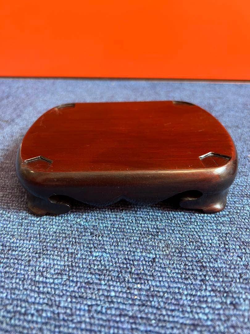 1065  中国美術　唐木花台　2客　香炉台　飾台　紫檀　盆栽台