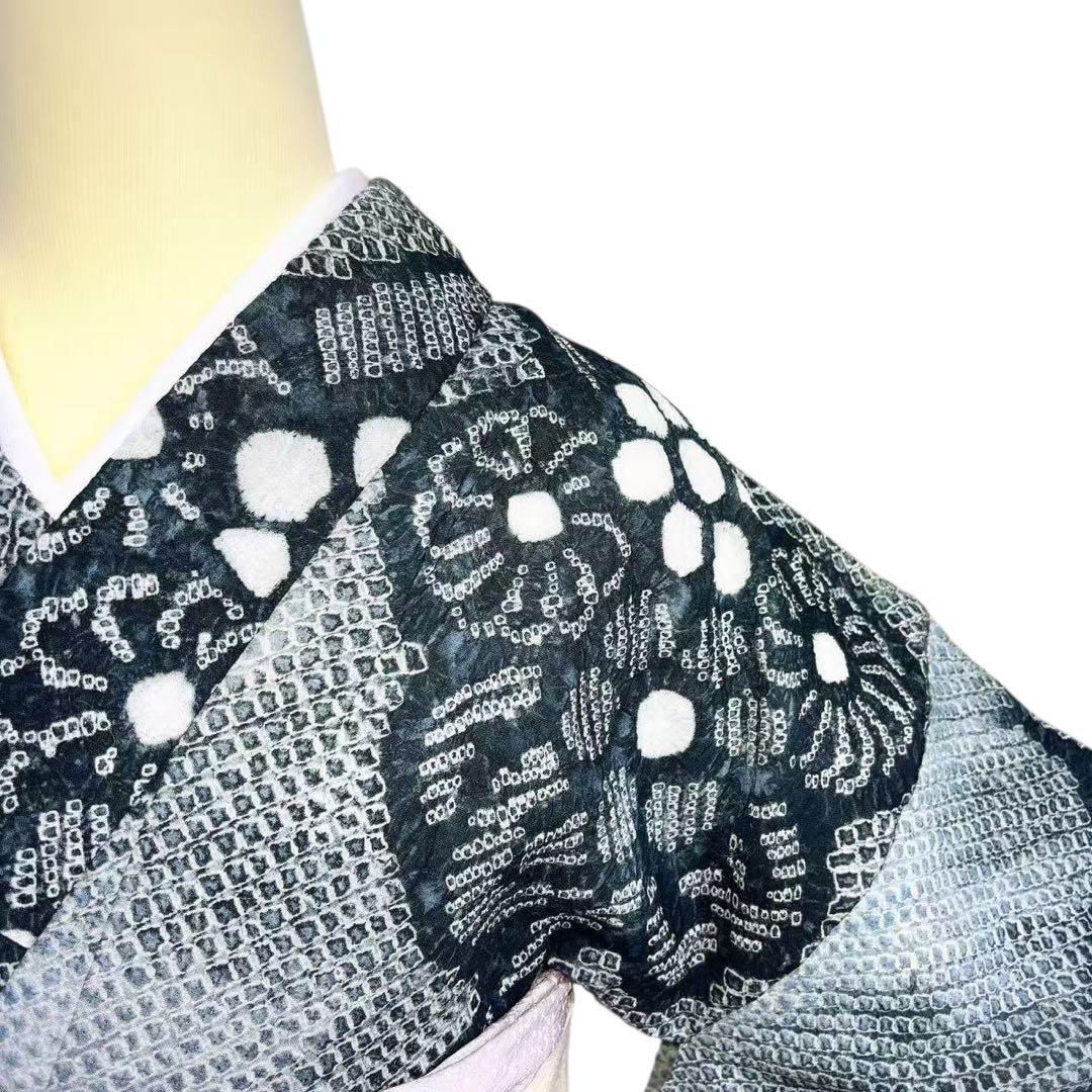 A73有松鳴海絞り高級浴衣 希有辻ヶ花綿　美品　女子会　花火大会　身丈161cm