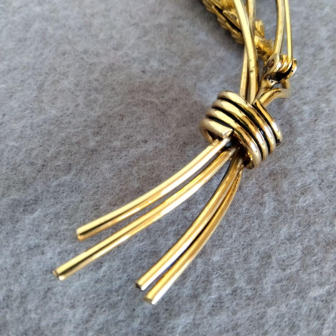 【未使用】KENZO　小麦の穂 ４本のブローチ ゴールド