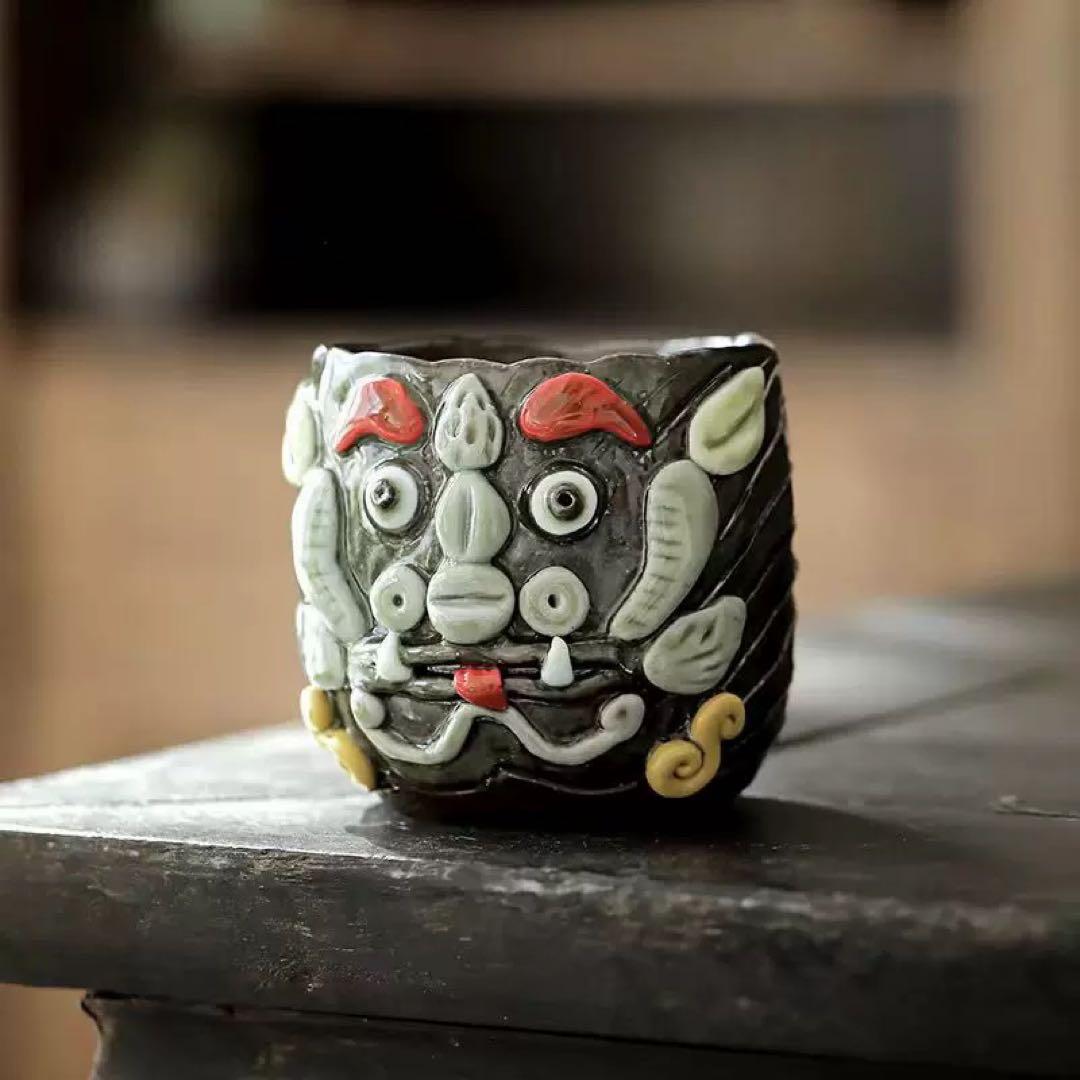 神楽面 陶器製 デザイン お面