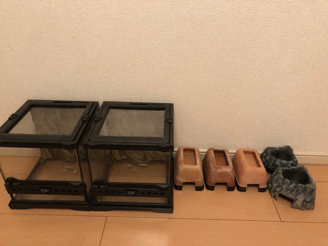 GEX EXOTERRA グラステラリウム ナノキューブ 2個セット＋シェルター