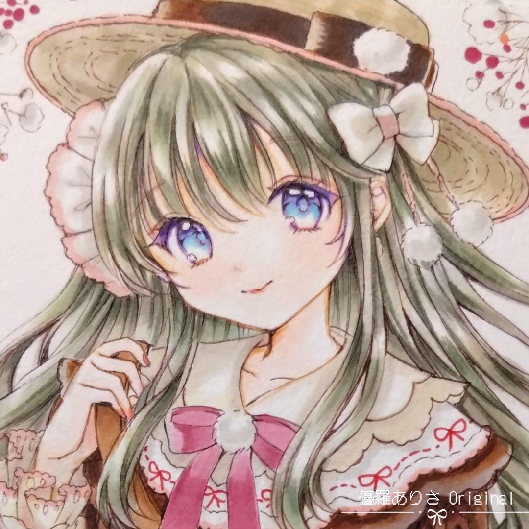 創作【遊歩-ゆうほ】手描きイラスト 原画 A5