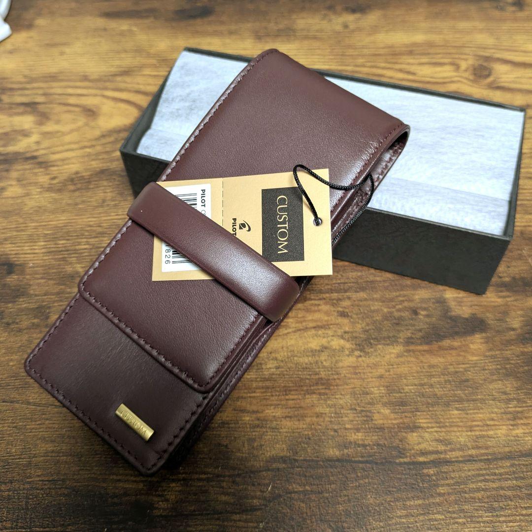 【PILOT廃版】牛革ペンシース　カスタムレザーコレクション3本差　WR　箱付き