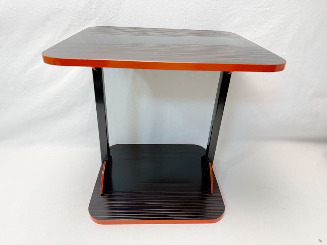 未使用 茶道具 即中斎好 溜塗爪紅 小四方棚 組み立式 紙箱