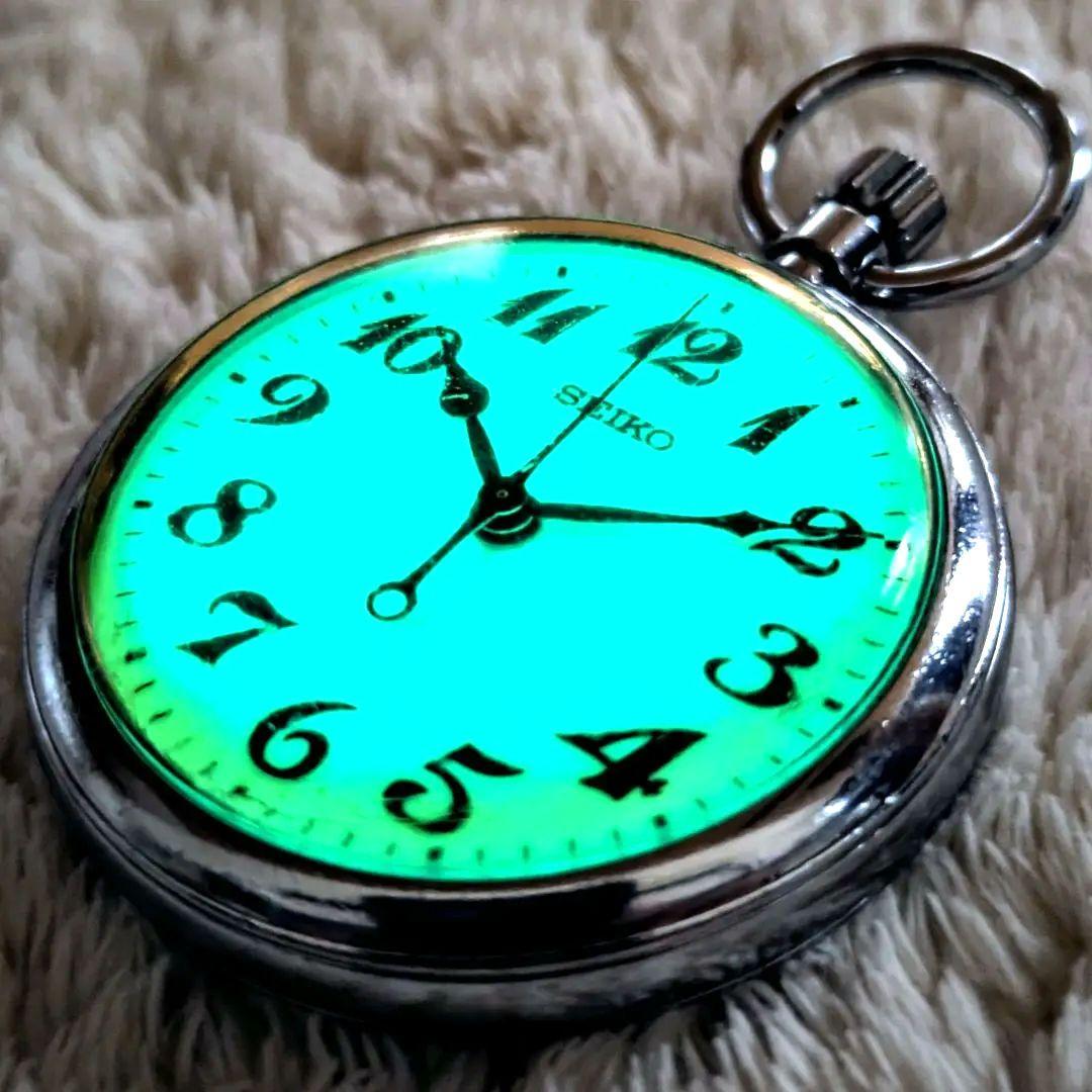 鉄道時計 SEIKO鉄道懐中時計 JR西日本 蓄光(ルミブライト) 正常稼動品
