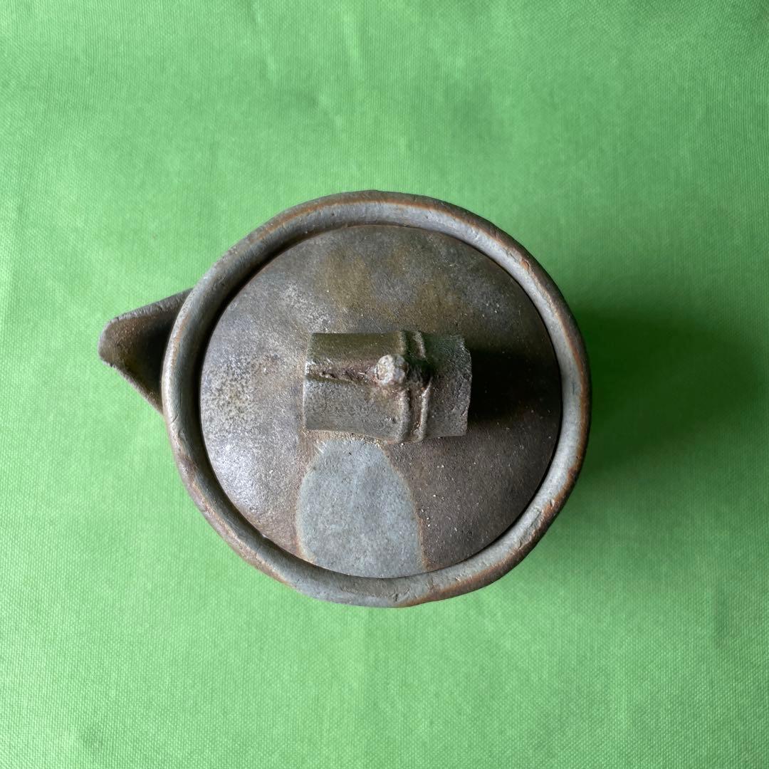 備前焼手びねり宝瓶 竹摘み さんぎり②