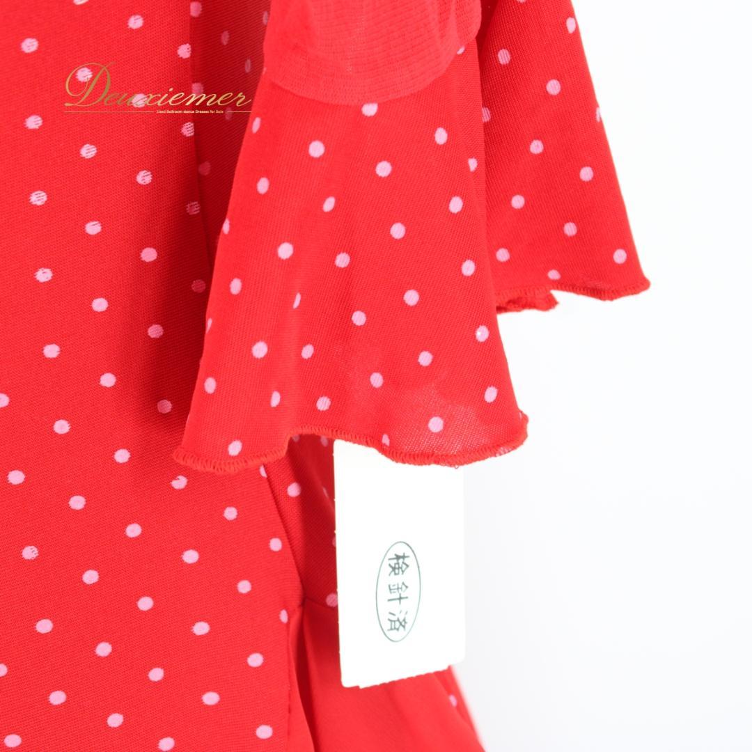 【美品タグ付き 社交ダンス衣装】ワンピース ドレス ICHIOKU 赤 レッド