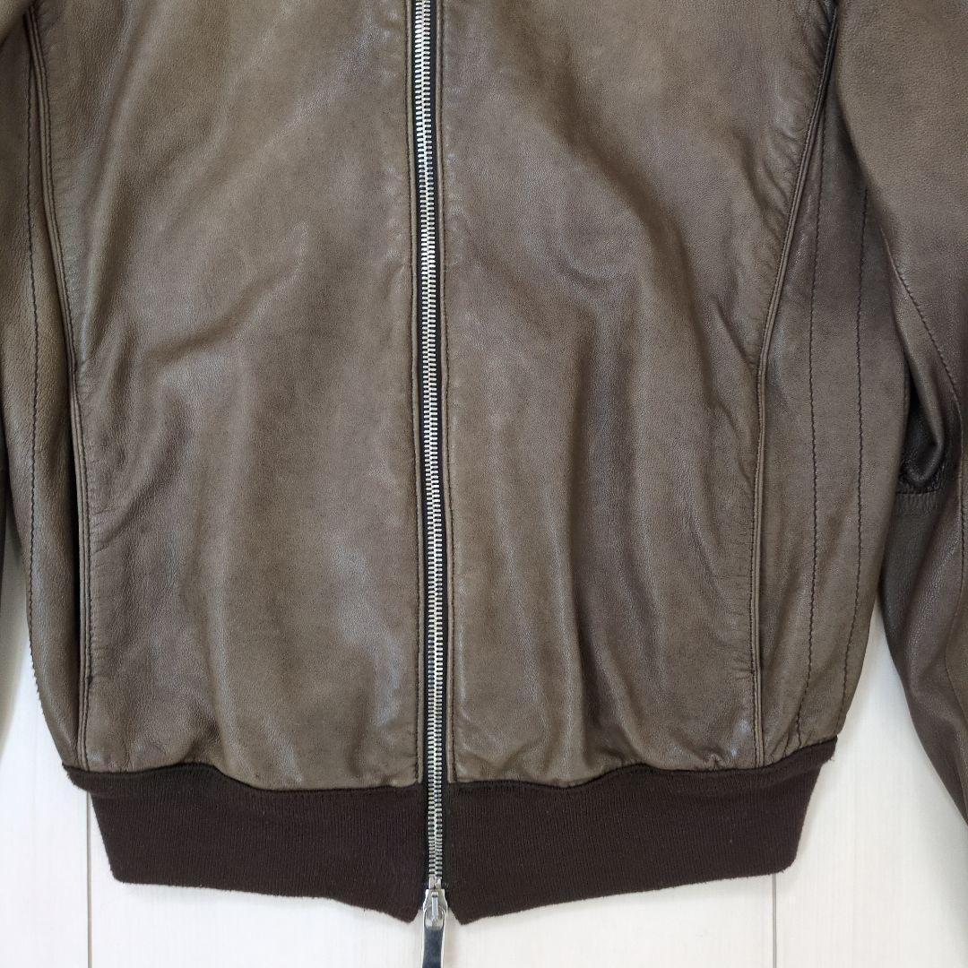 アルマーニ　ARMANI　シングルライダース　レザー　ジャケット　M ブラウン