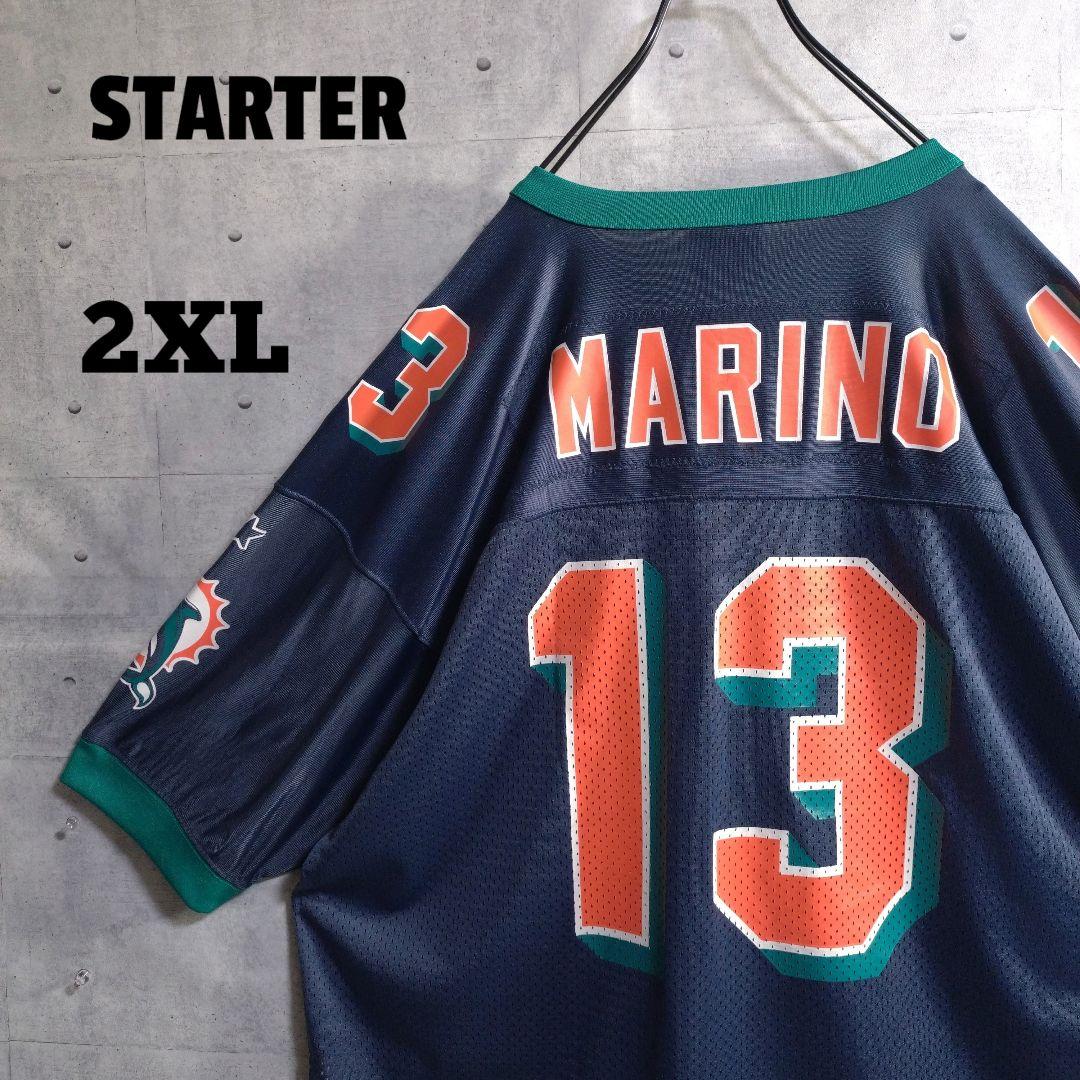 スターター★NFL ドルフィンズ ゲームシャツ 永久欠番 ダン・マリーノ 2XL