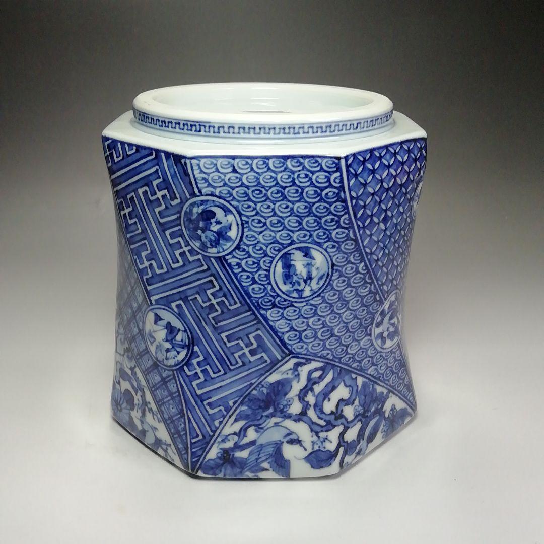 Ｓ５８１　水指　『祥瑞花鳥八角』『勝見永泉作』　共箱　茶道具