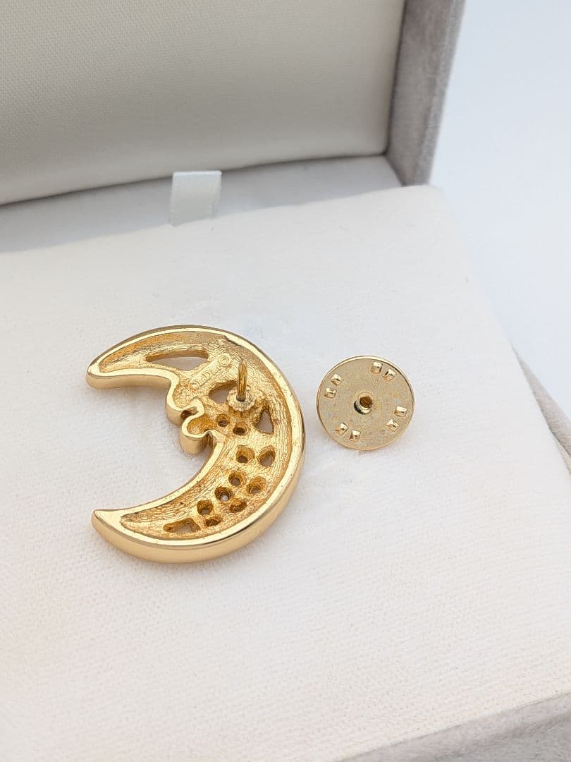 美品 Christian Dior ディオール ヴィンテージ ムーン ブローチ
