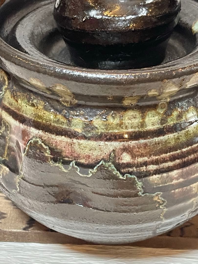 未使用品　信楽焼手作り土瓶型花瓶　飾り物　インテリア　195