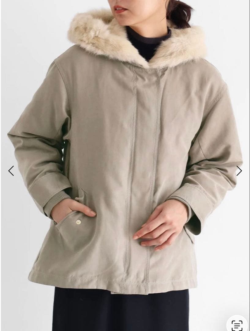 MEDOC ラビットファー フード付きコート