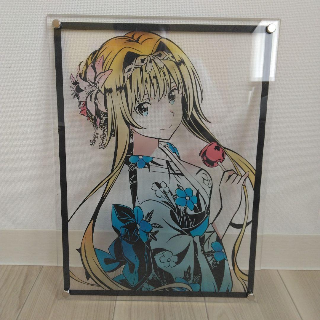 ソード・アート・オンライン　アクリルアート アリス着物 青黒花柄