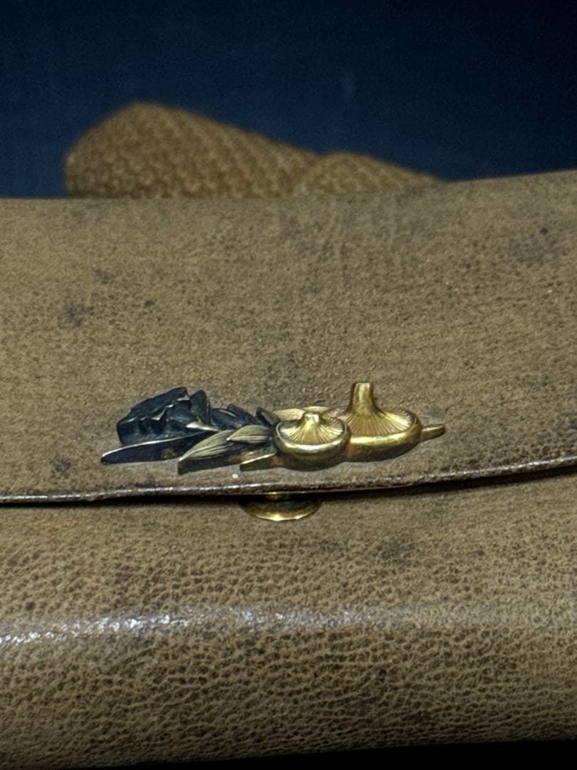 極上 江戸末期〜明治期 村田 純金 刻印 細密彫金 純金 煙管 莨入 K24