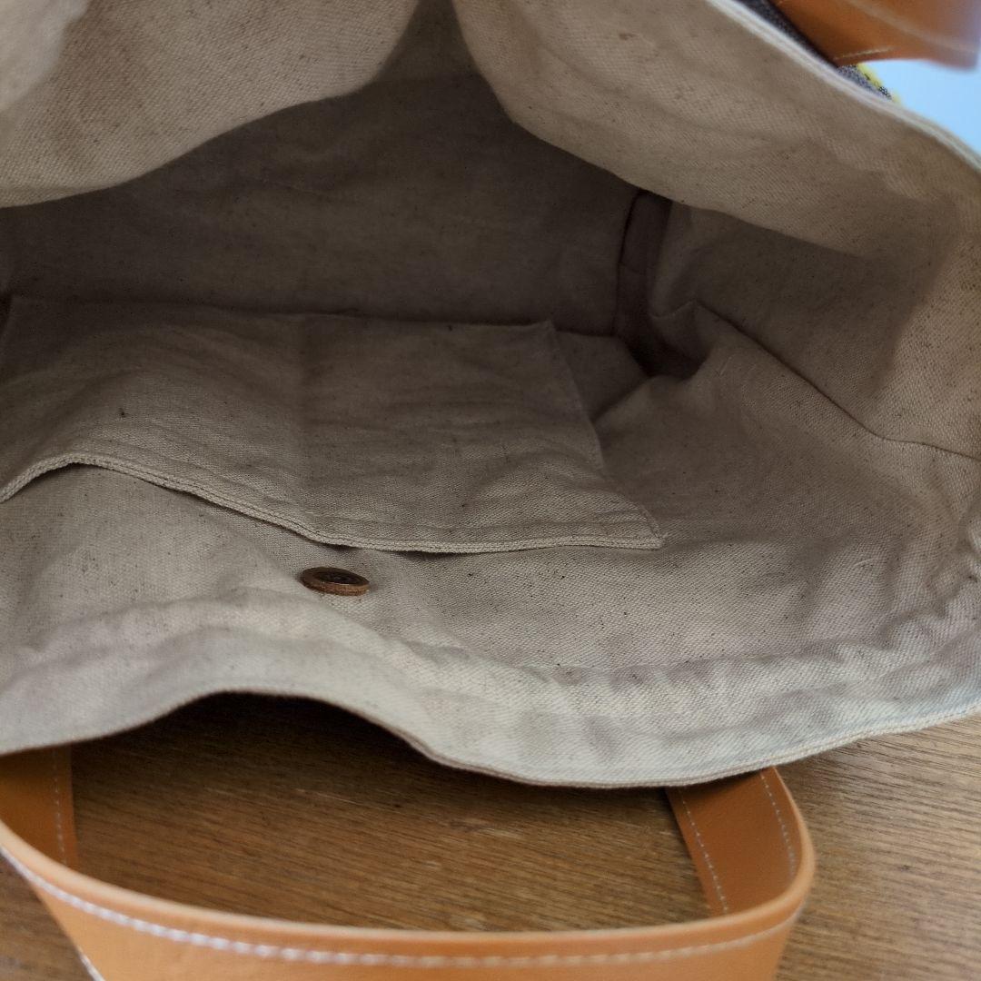 【1575】あおりポケットの巾着バッグ＊ミナペルホネン