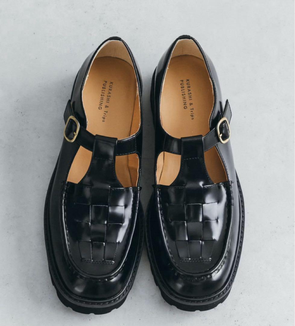 北欧、暮らしの道具店　こだわりソールのTストラップ / 牛革　23.5cm