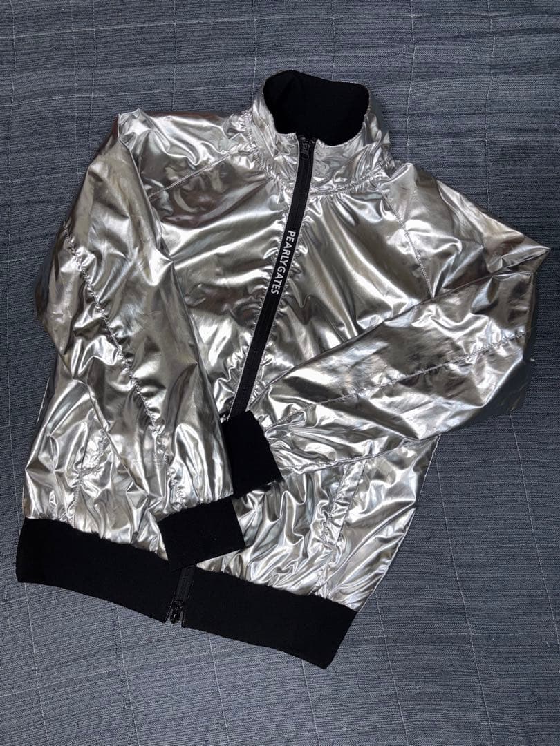 （超美品）パーリーゲイツ、プラチナシルバー、ジップジャケット、ブルゾン、サイズ0