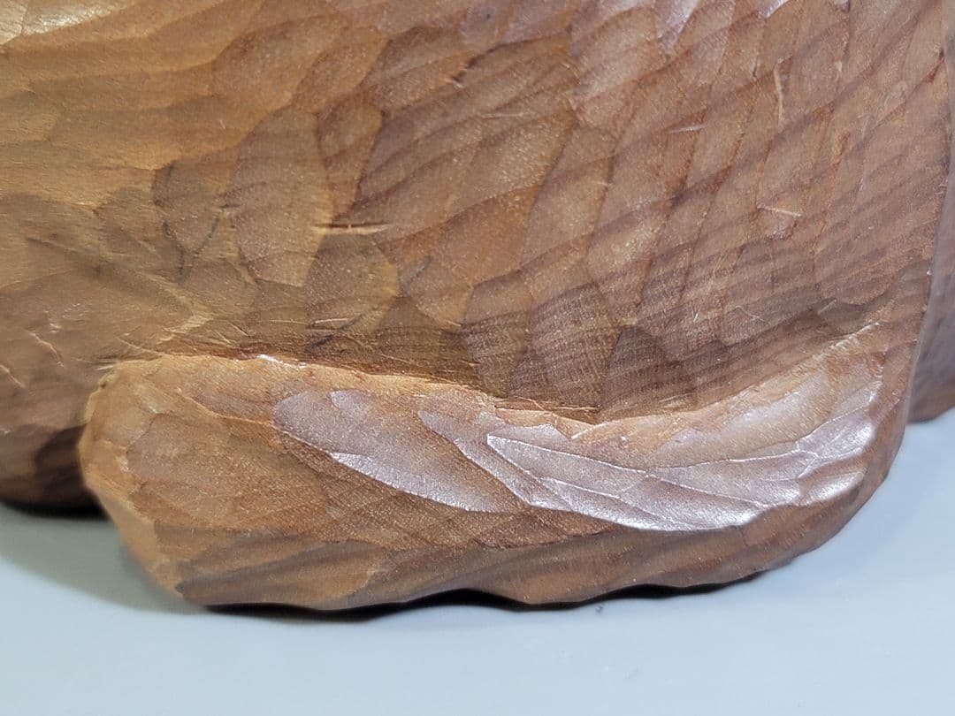 DT539 眠り猫 木彫 置物