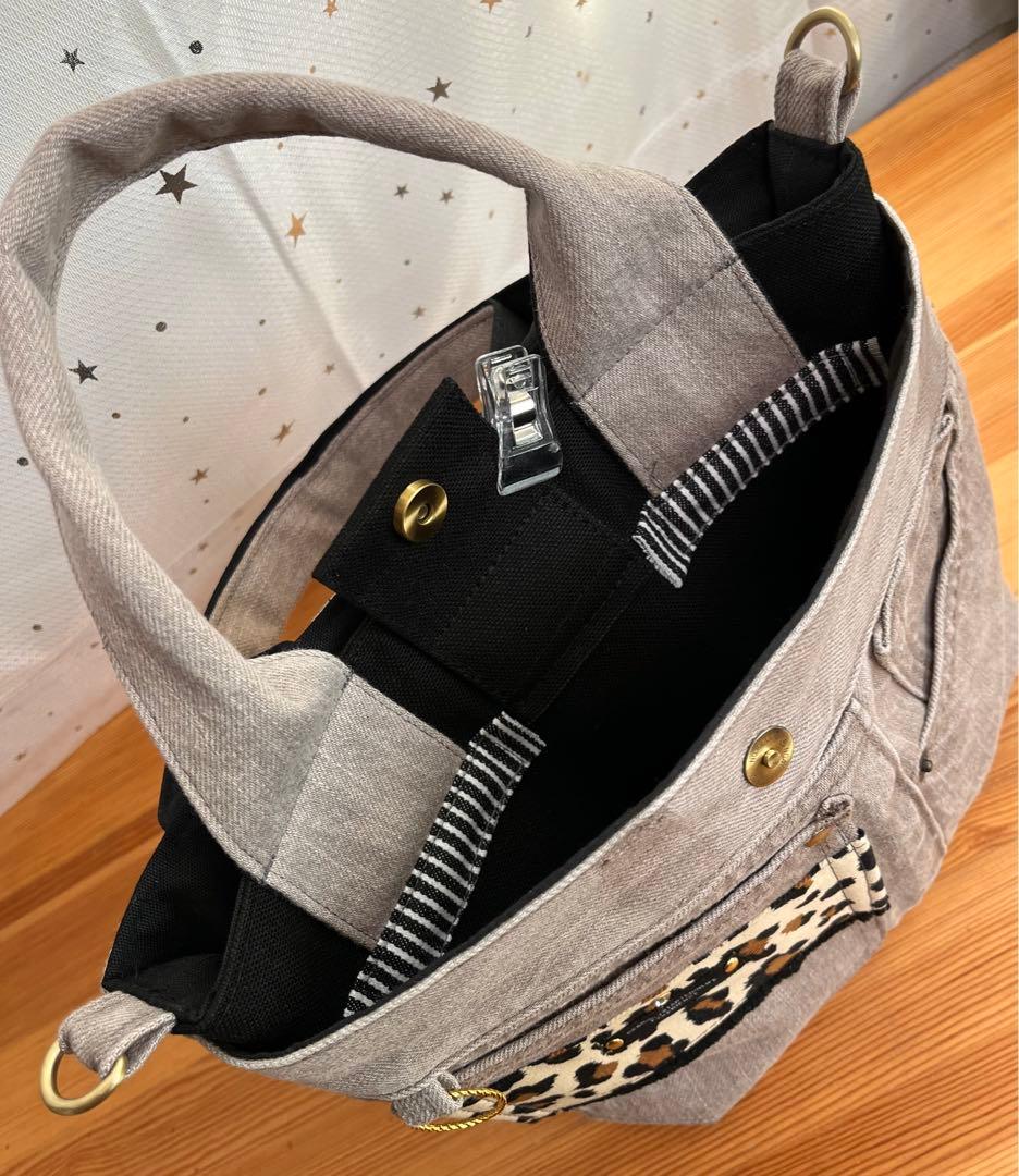 yuベージュリメイクバッグNo.814•No.815☆ハンドバッグポーチ