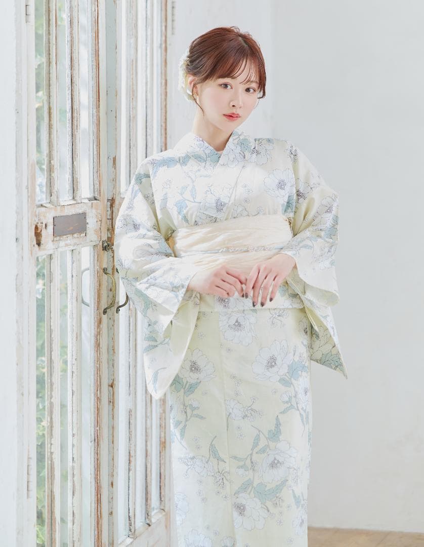 新品 浴衣 セット 浴衣セット ゆかた レディース 大人 黄色 バニラ 花 B6