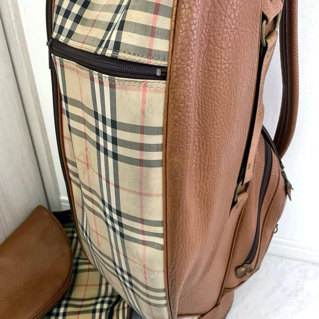 希少　バーバリー　ノヴァチェック ゴルフバッグ　キャディバッグ　本革使用