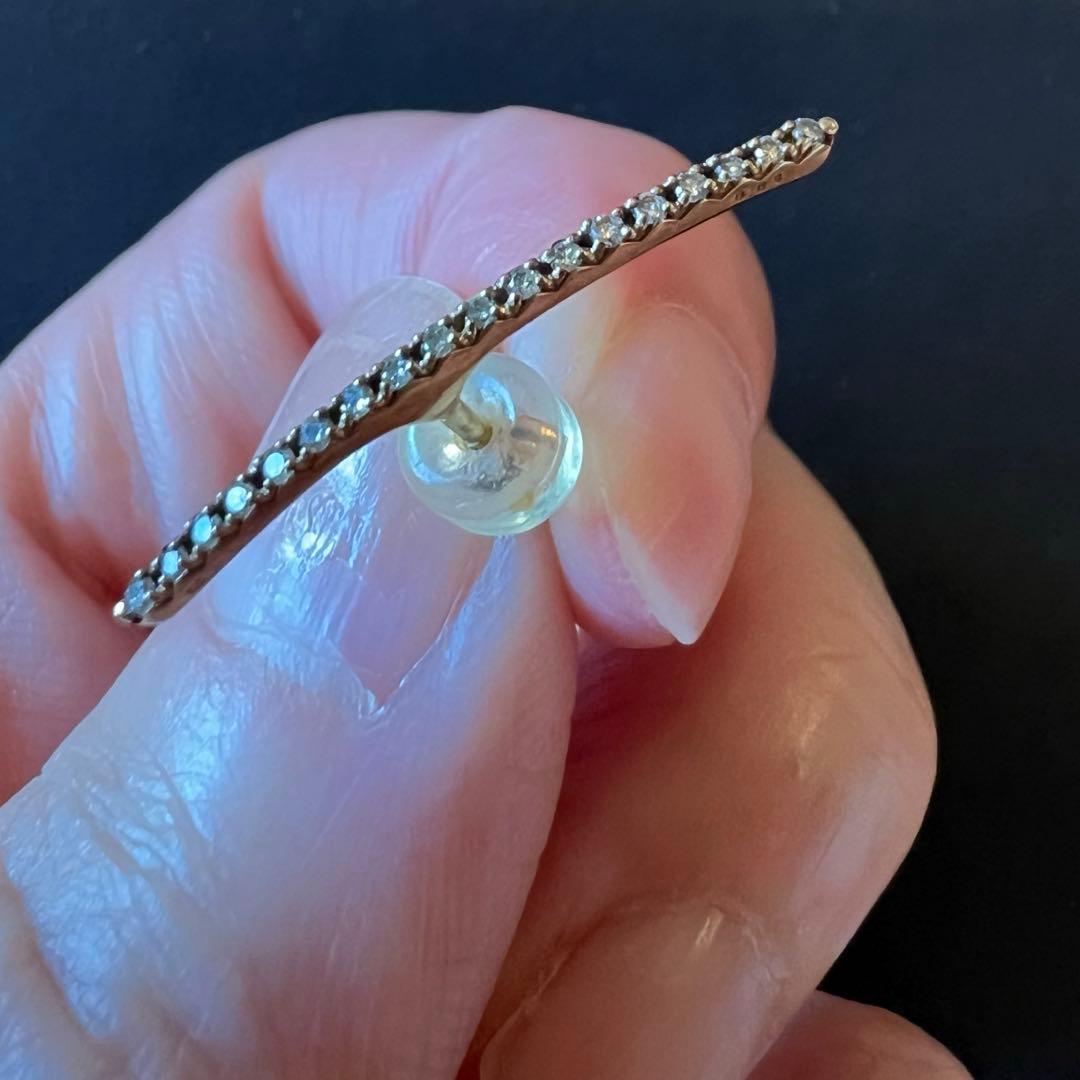HIrotaka ダイヤモンドロングバーピアス 片耳用