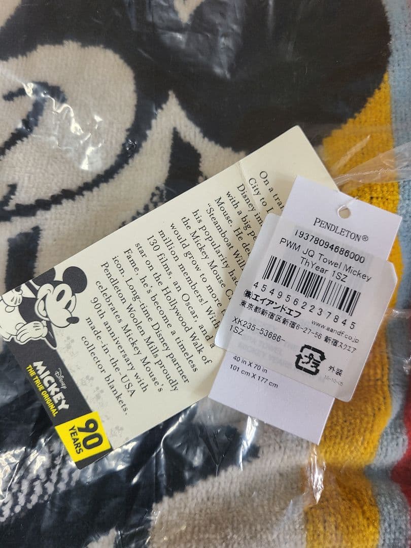 【新品】レア ペンドルトン × ミッキーマウス ブランケット 90周年 A＆F