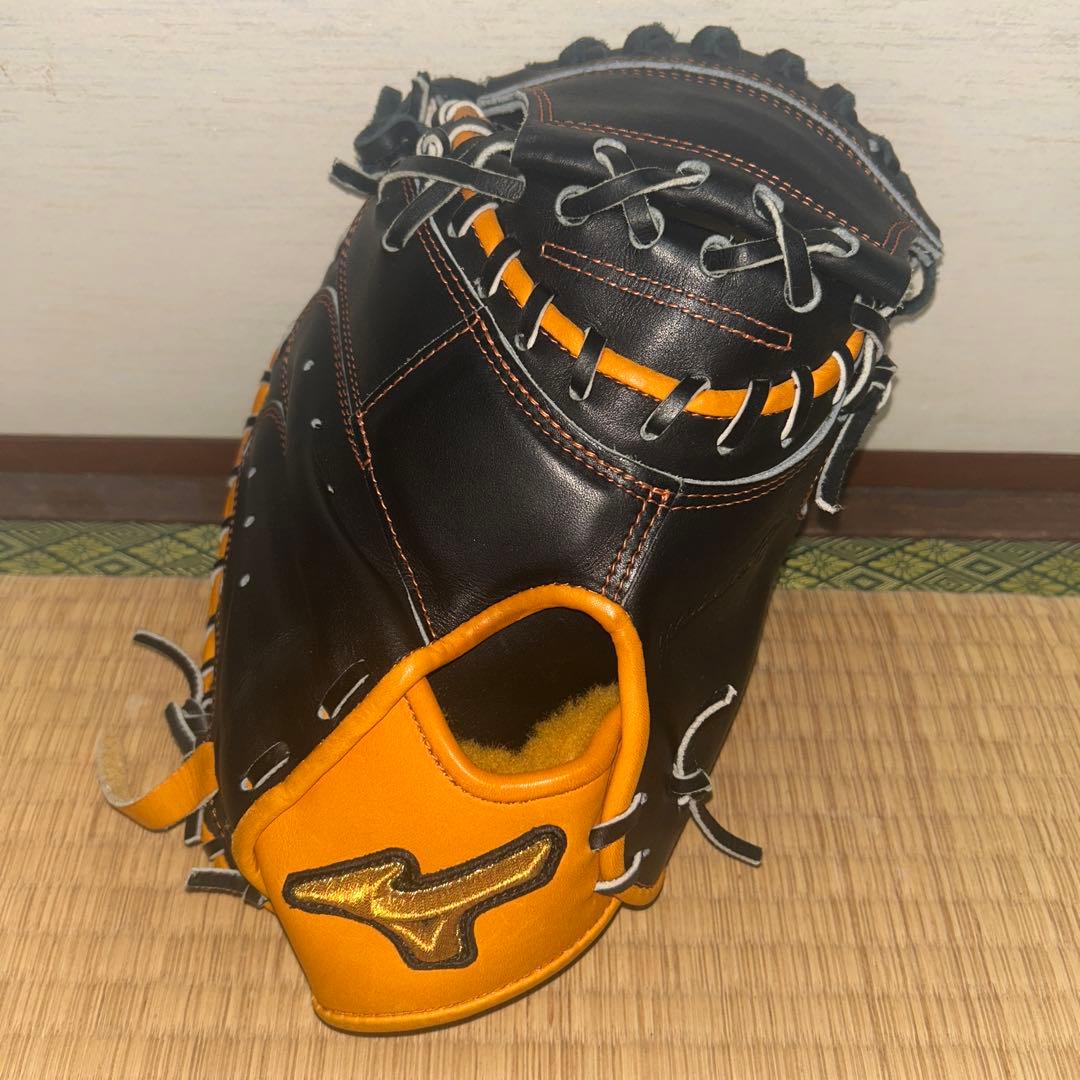 MIZUNO 軟式グローブ 黒/オレンジ 日本製
