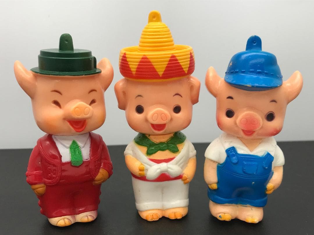 ブーフーウー 三匹の子豚 3匹のこぶた ソフビ NHK人形劇 バンダイ 当時物