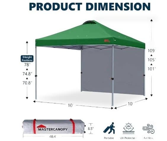 MASTERCANOPY 幅3m奥行3m高さ2.7m アウトドアイベントテント