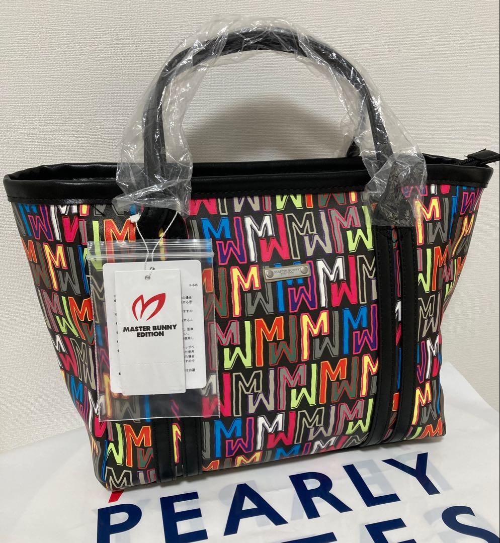 新品 パーリーゲイツ マスターバニー 総柄プリント カートバッグ 黒 兼用モデル