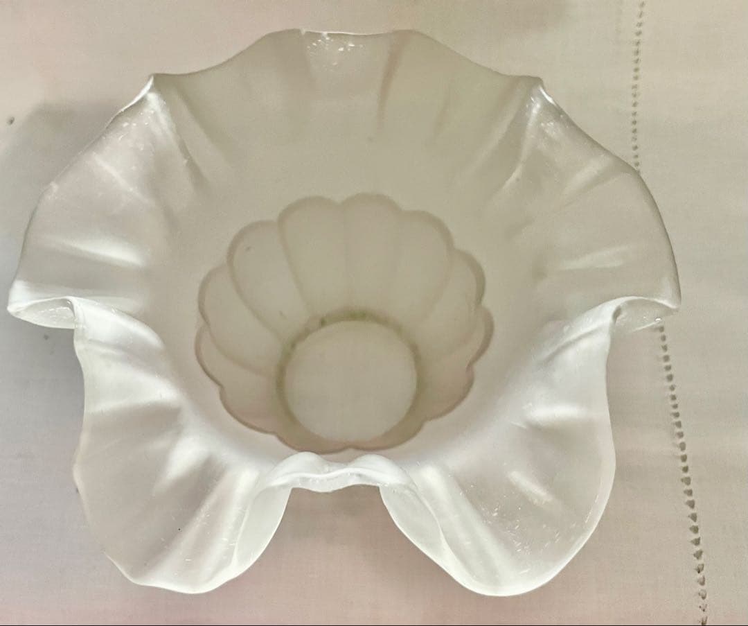 アンティーク透明ガラス製フリルシェイド