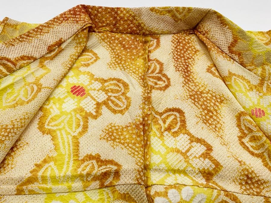 値下げ‼️ 212　中古品　綿　総絞り　ゆかた　有松鳴海絞り　手縫い　Sサイズ