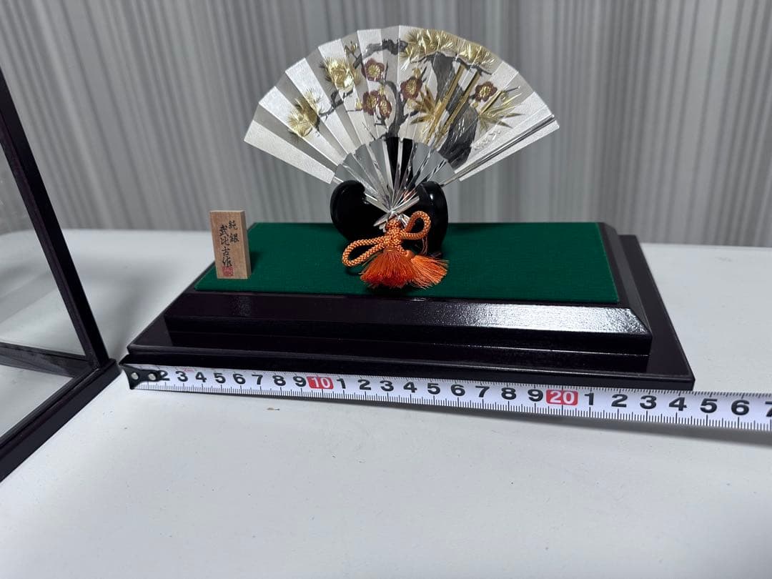 伝統工芸 扇子置物　純銀