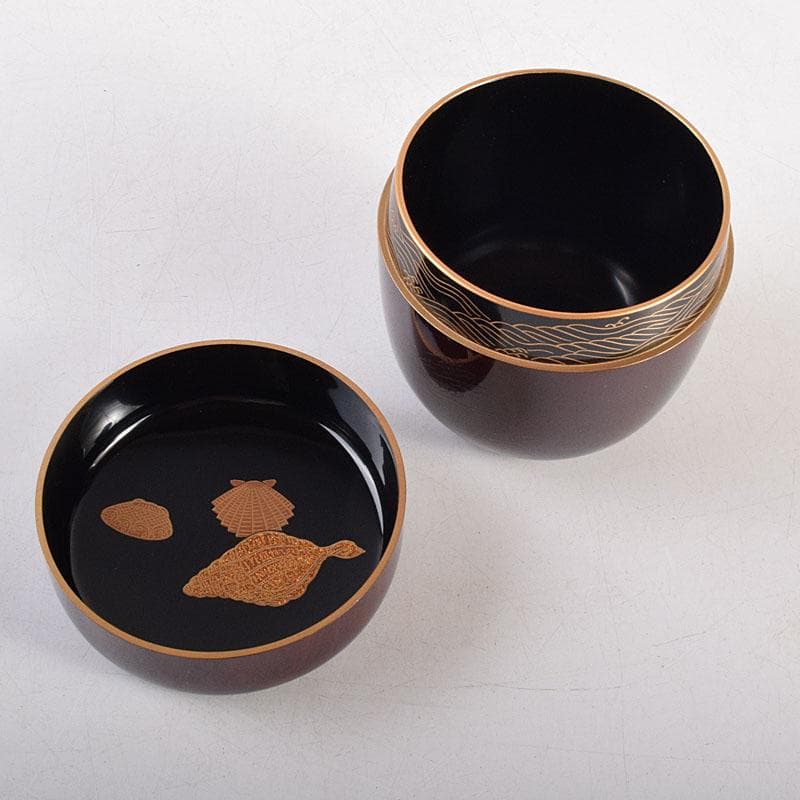 次吉。　茶道具　中村宗悦作　即中斎好　神路山　大棗　共布共箱　V　8316