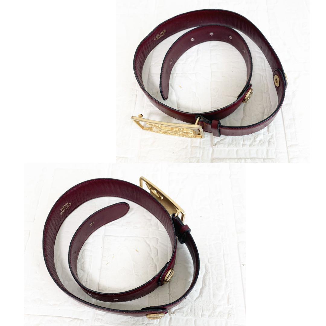 CELINE セリーヌ　ベルト　馬車　ボルドー