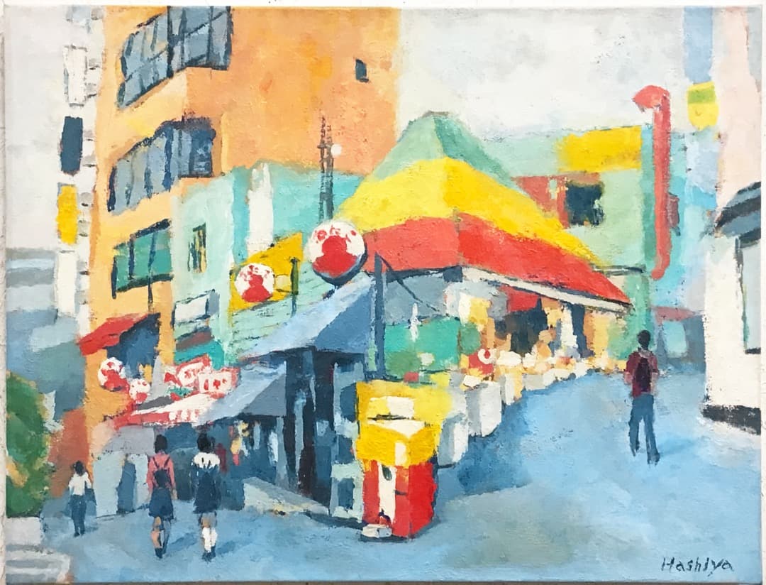 絵画 418 油絵/風景/街景/東京/渋谷/P10号