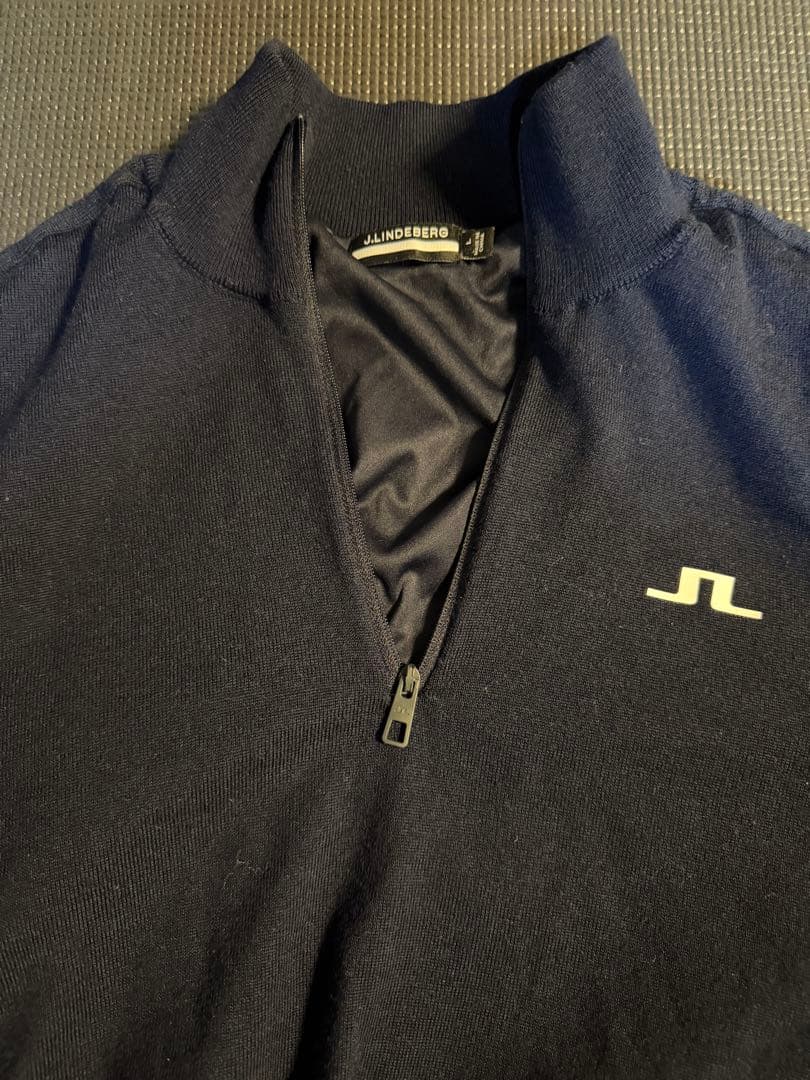 J.Lindeberg ネイビー ハーフジップセーター