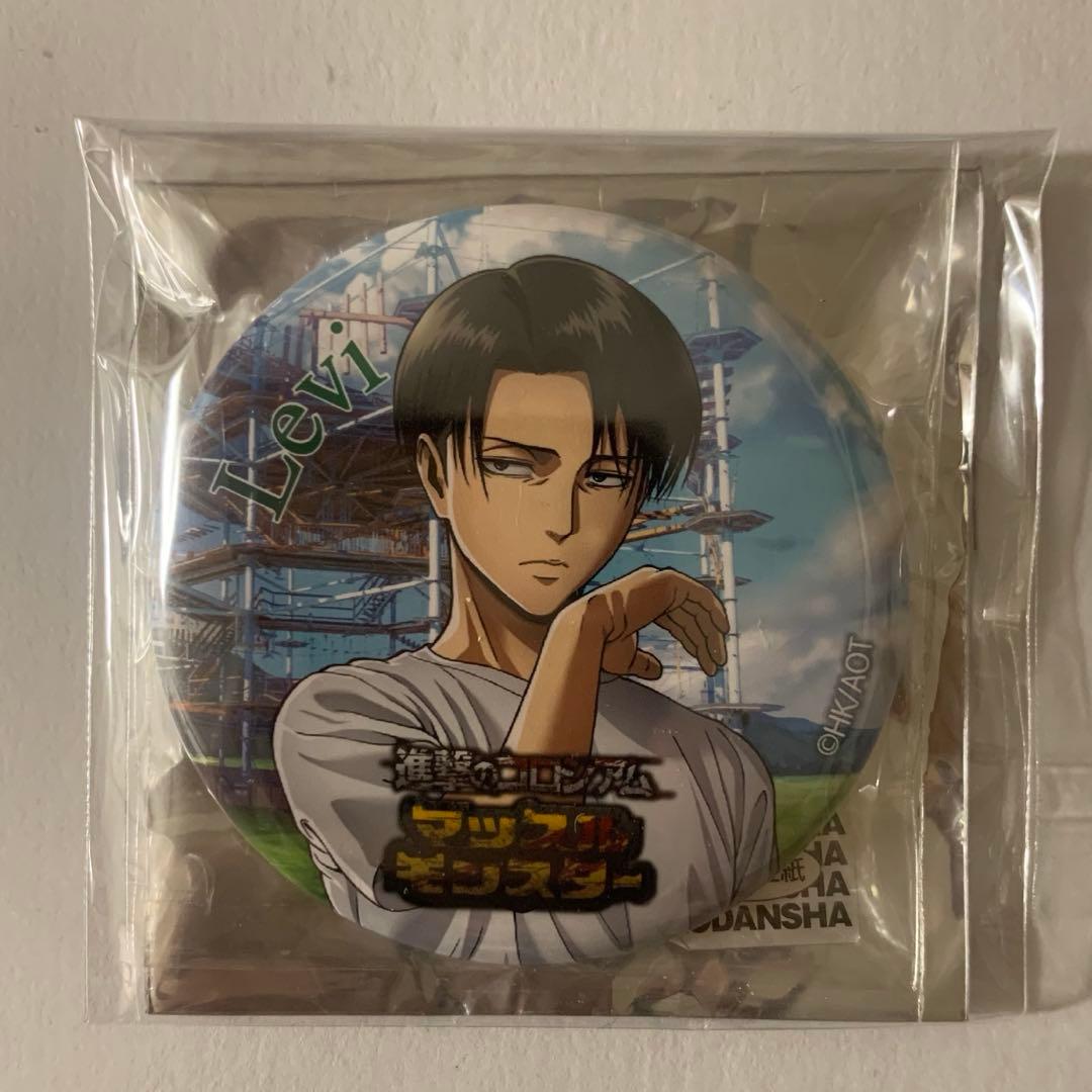 進撃の巨人 リヴァイ マッスルモンスター 缶バッジ