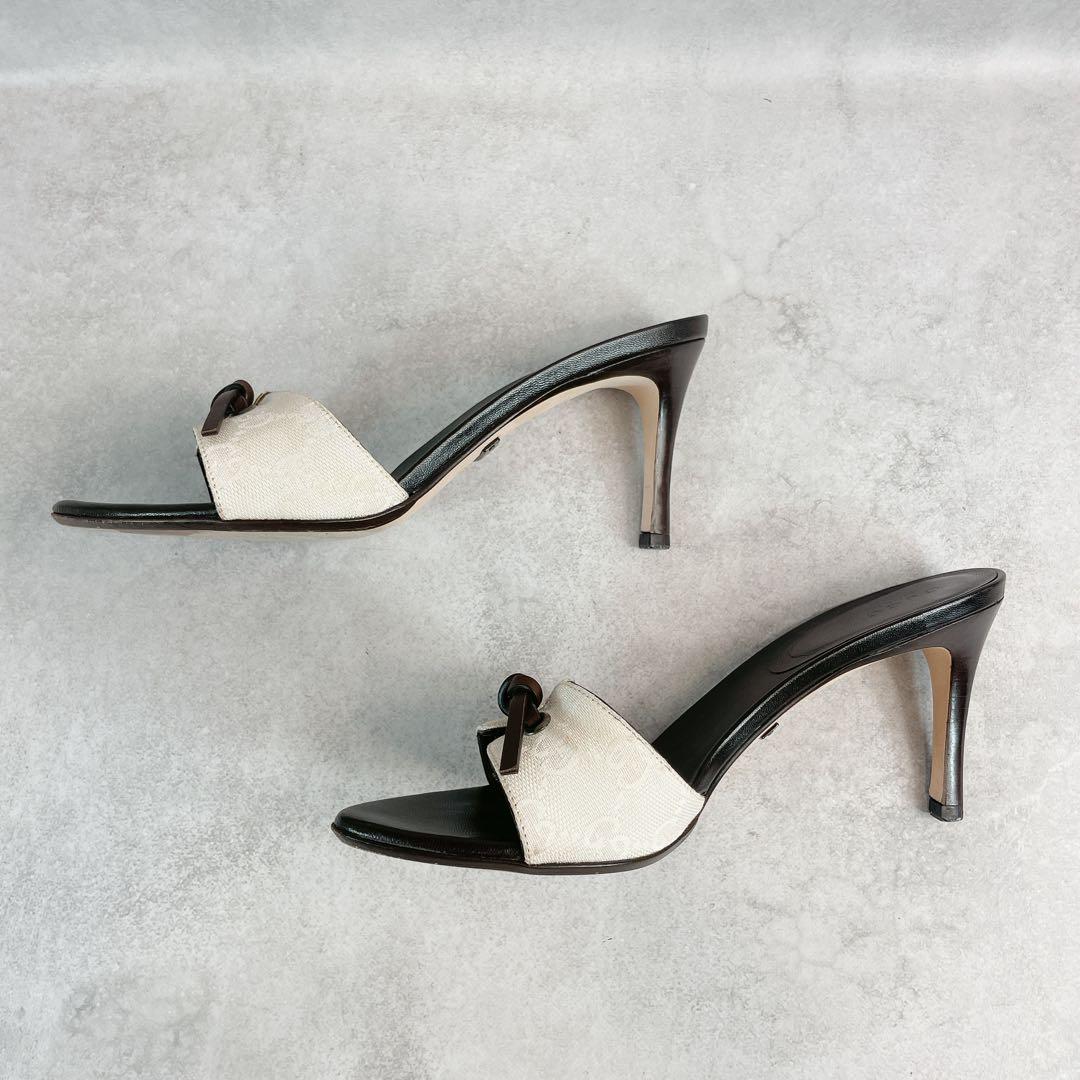 靴 Vintage Gucci Monogram Bow Mules 36 1/2