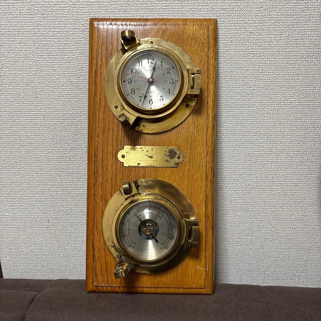 船舶用クォーツ時計と気圧計