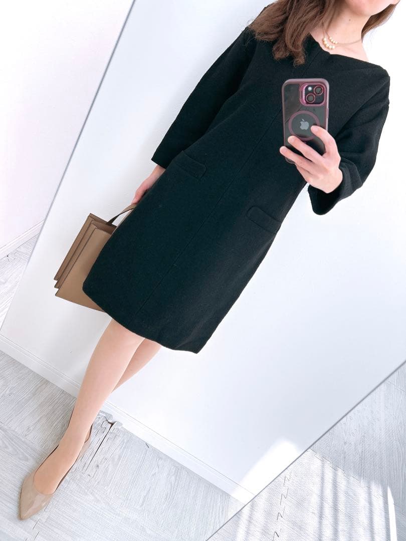 【美品✨】定価50,000円❤️アドーア✨サイズ38✨ウールワンピース✨黒