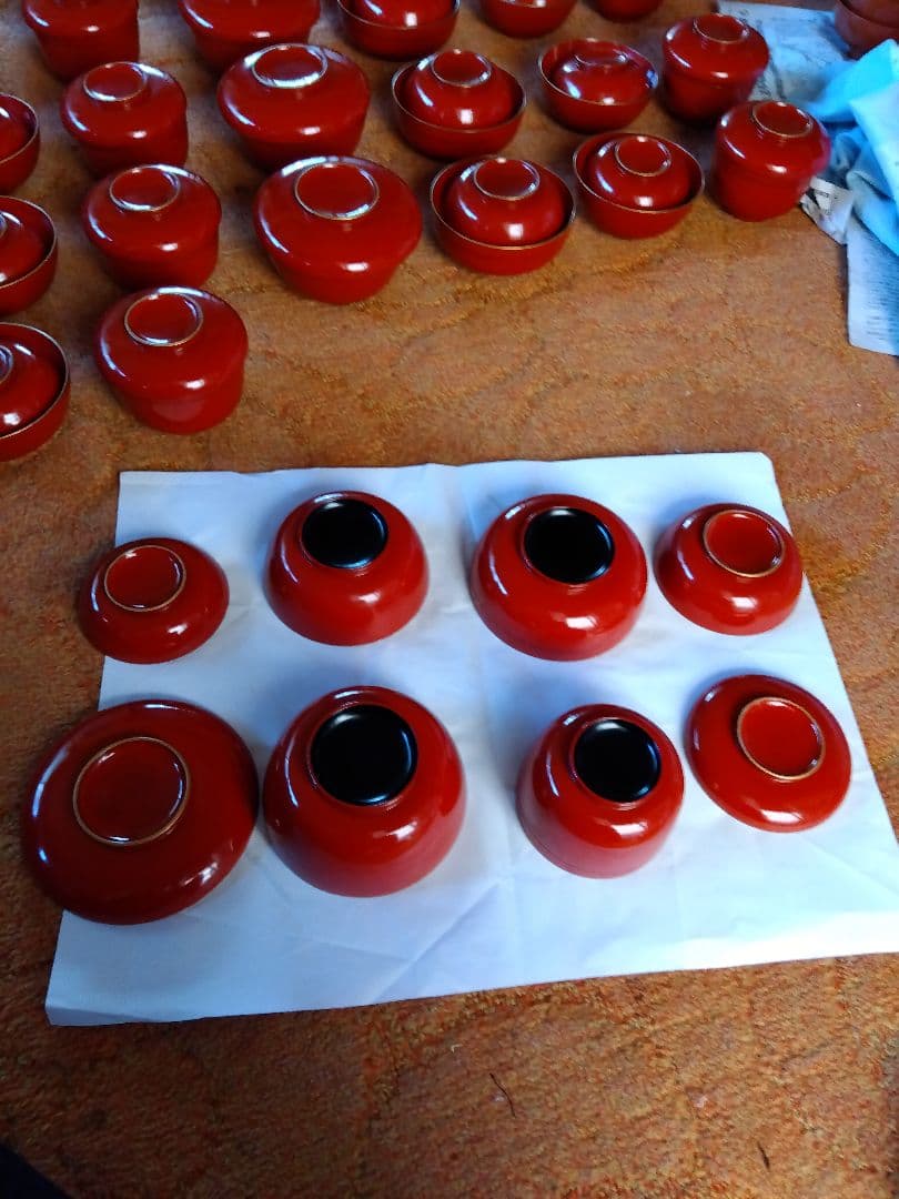 【キンたん】赤い漆器椀4種 10個セット