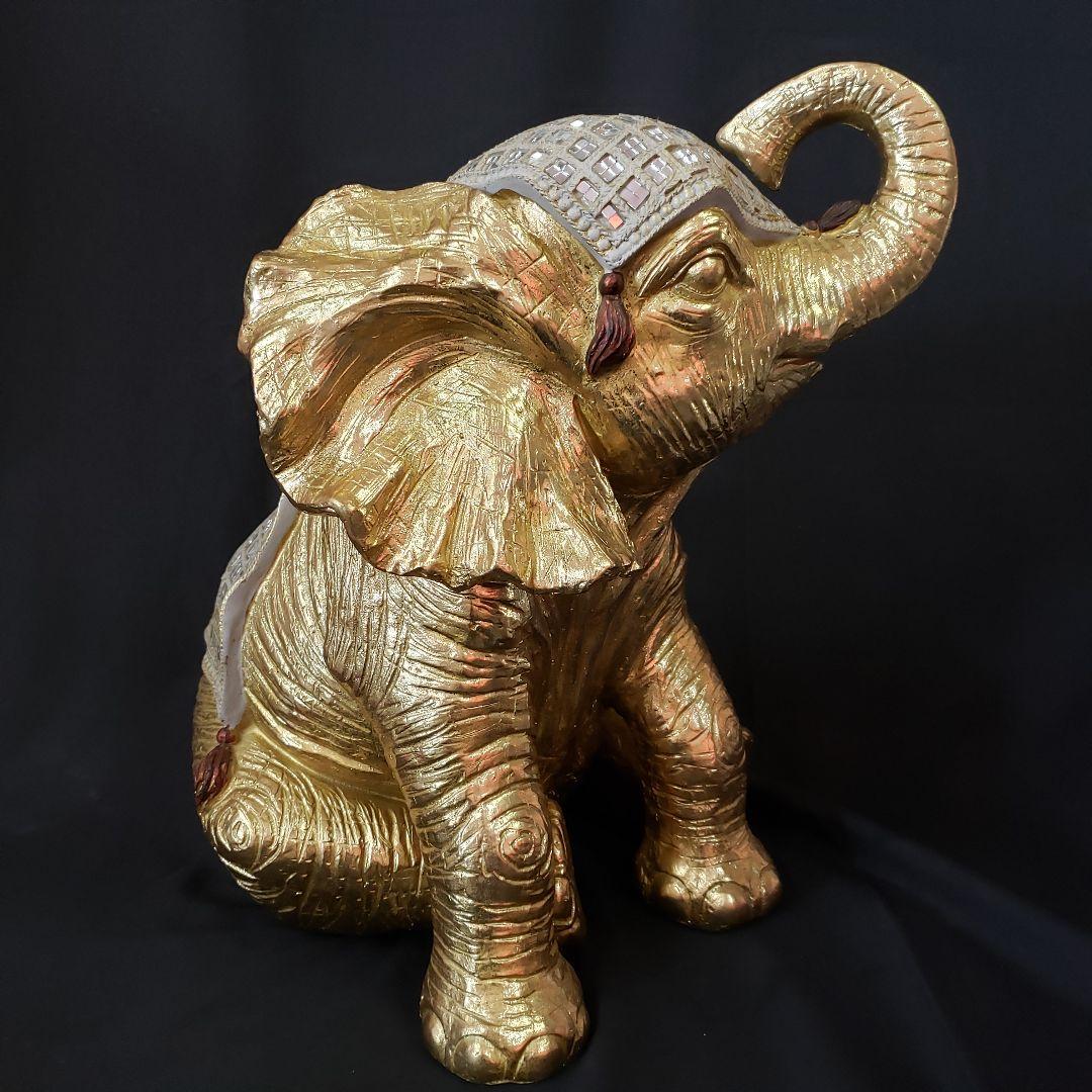 ゾウ 象 elephant ゴールド オブジェ アンティーク風 置物 雑貨
